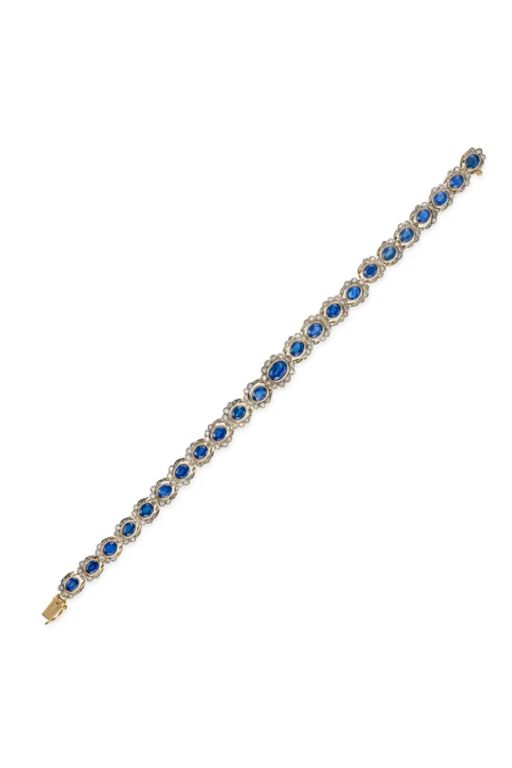 18k Gold Sapphire and Diamond Bracelet