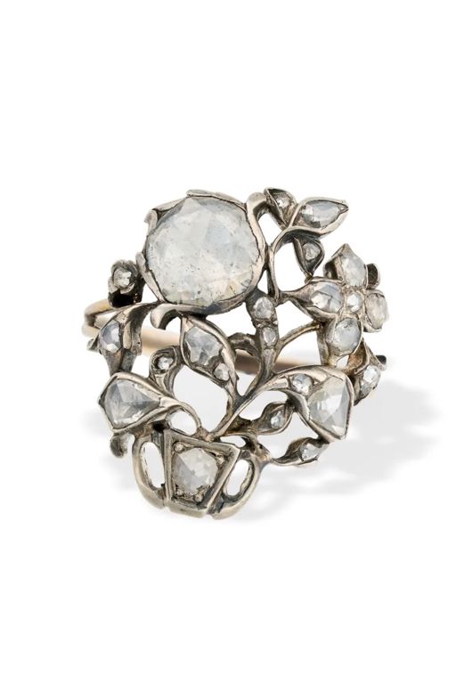 Gold and Silver Diamond Ring