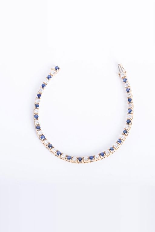 14k Gold Sapphire and Diamond Bracelet
