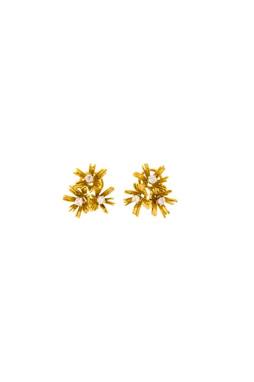 Pair of 18k Gold Diamond Earrings
