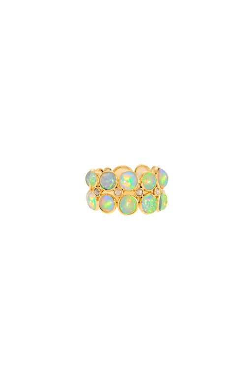 Gold Opal and Diamond Ring