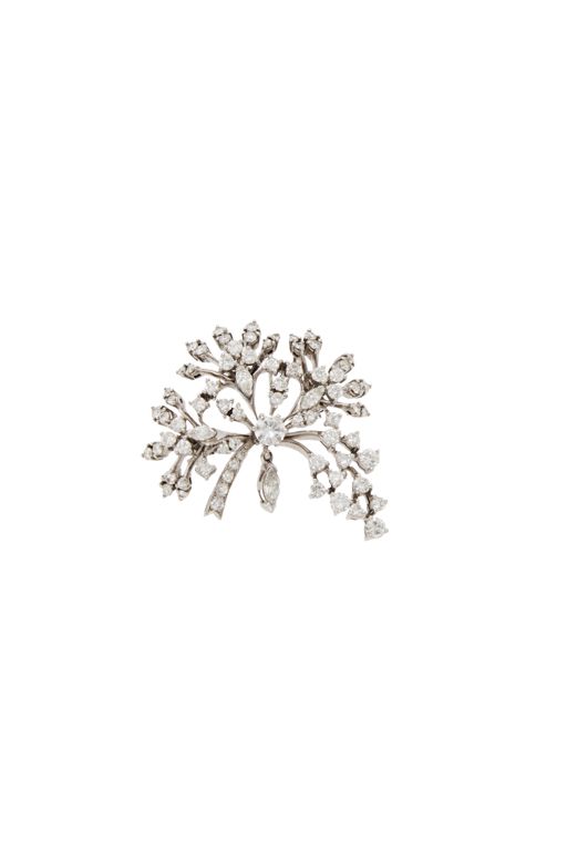 14k Gold Diamond Pendant Brooch
