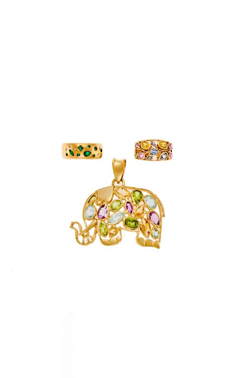 Gold Multi-Gem Jewelry Set