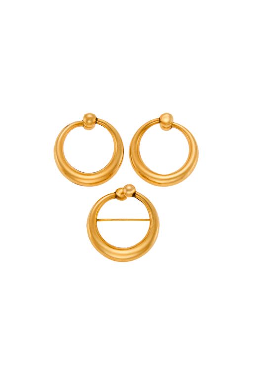 14k Gold Earrings and Brooch