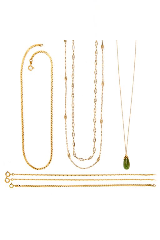 14k Gold Nephrite Jewelry Set