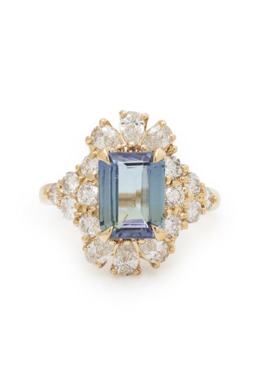 18k White Gold Amethyst and Diamond Ring