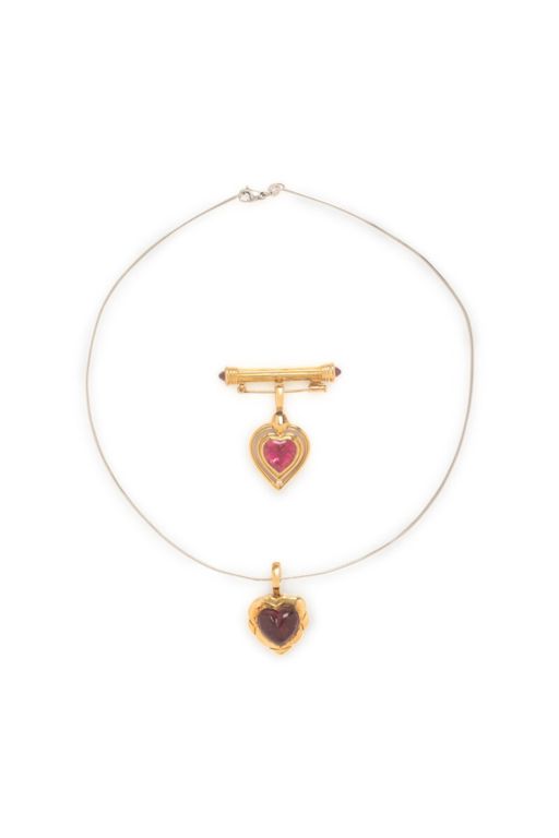 Gold and Platinum Gemstone Jewelry Set