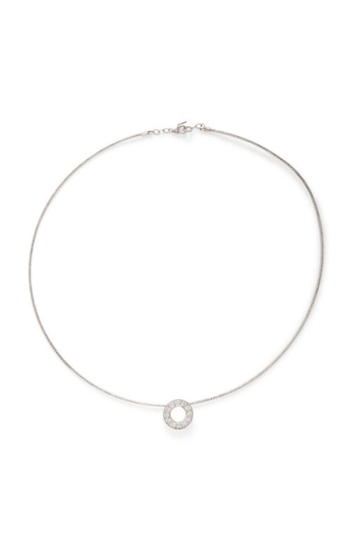 14k White Gold Diamond Slide Pendant Necklace