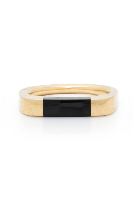 14k Yellow Gold Black Jade Ring