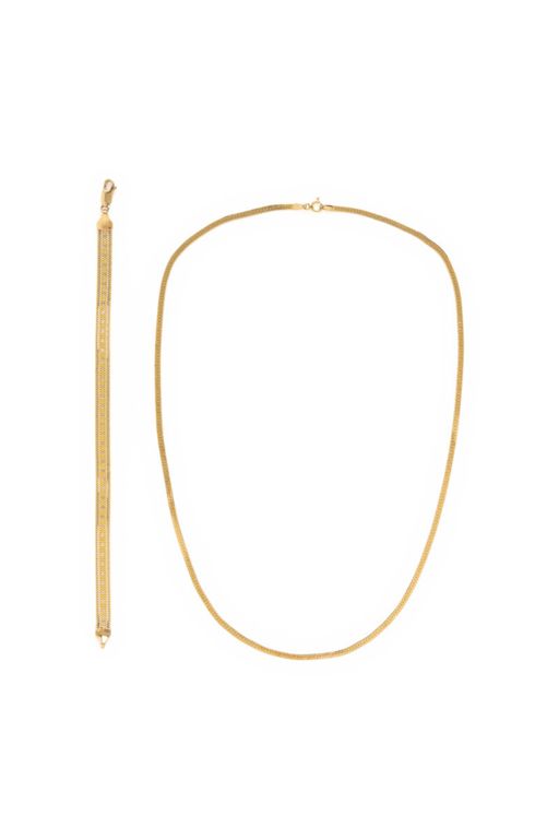 14k Yellow and White Gold Jewelry Set