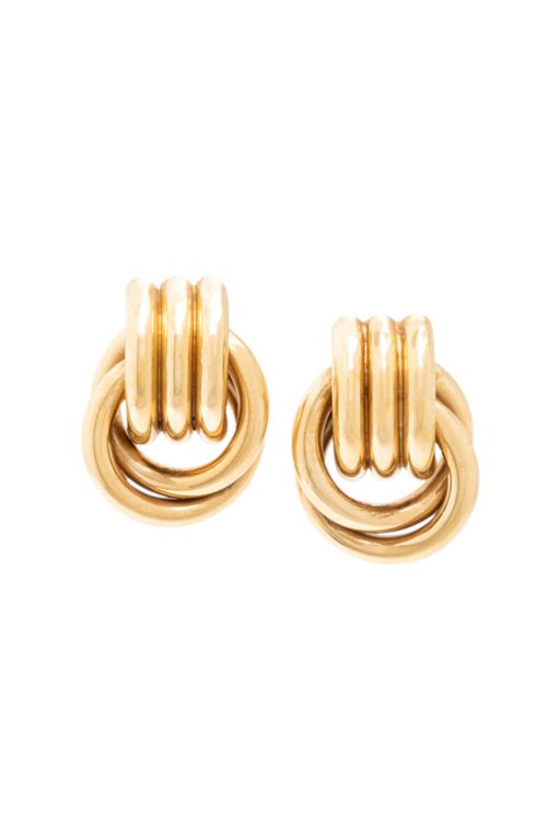 14k Yellow Gold Knot Stud Earrings
