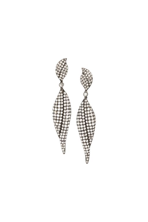 18k White and Blackened Gold Diamond Earrings