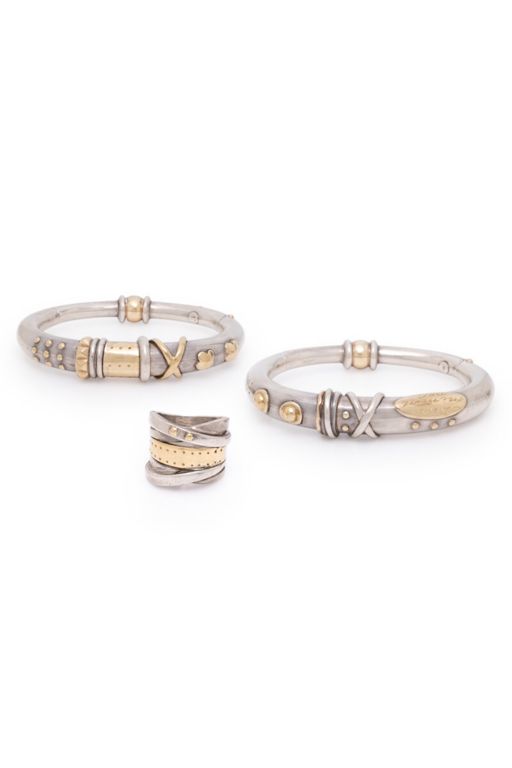 Sterling Silver and 18k Yellow Gold Jewelry Set