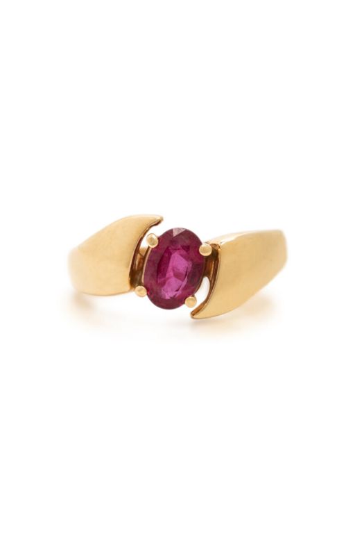 14k Yellow Gold Ruby Ring