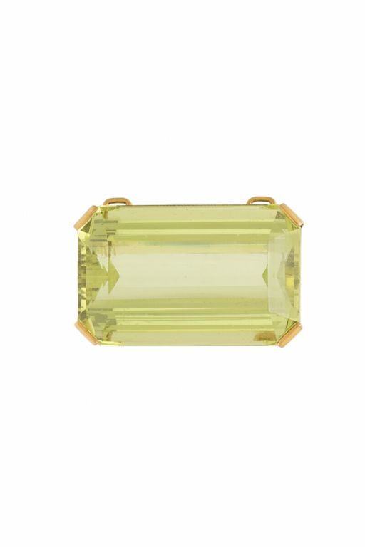 18k Yellow Gold Green Beryl Pendant