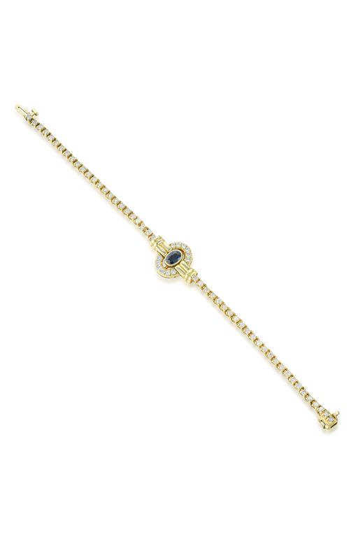 14k Gold Sapphire and Diamond Bracelet