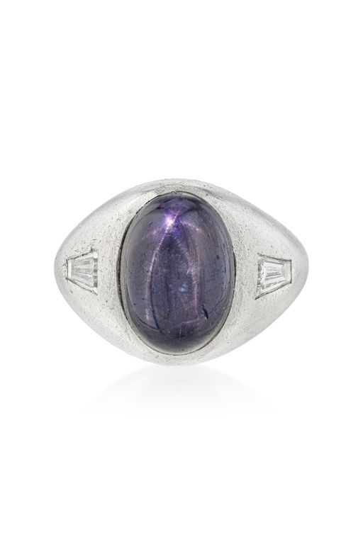 Platinum Sapphire and Diamond Ring