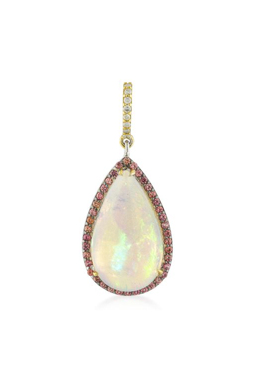 Silver, 14k Gold Multi-Gem Pendant