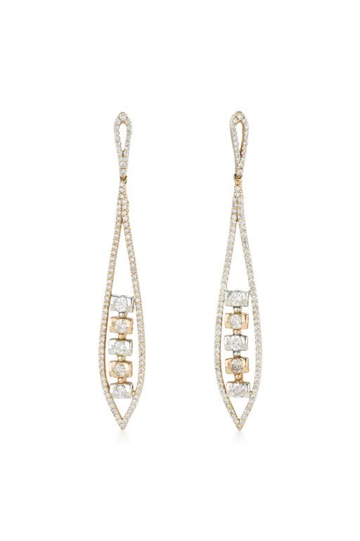Pair of 14k Gold Diamond Earrings