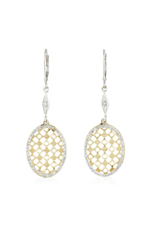 Pair of 14k Gold Diamond Earrings