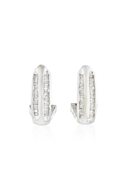 Pair of 14k Gold Diamond Earrings