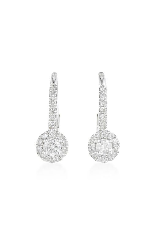Pair of 14k Gold Diamond Earrings