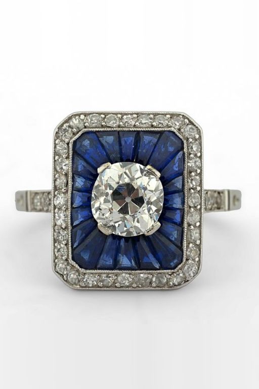 18k Gold Sapphire and Diamond Ring