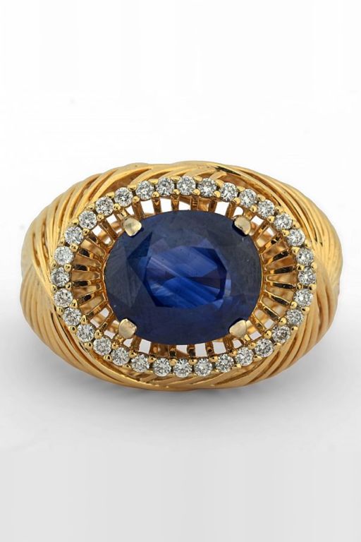 18k Gold Sapphire and Diamond Ring