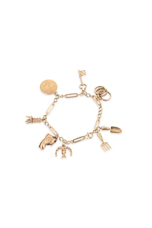 9k Yellow Gold Charm Chain Bracelet