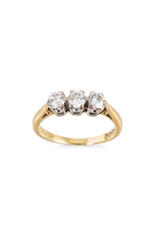 18k Gold Diamond Three-Stone Ring