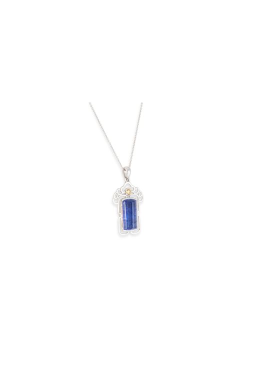 18k Gold Tanzanite and Diamond Pendant Necklace