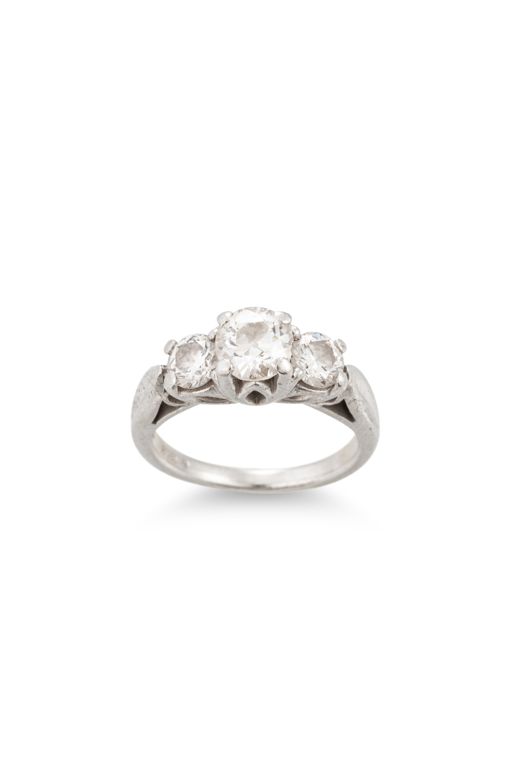 Platinum Diamond Three-Stone Ring