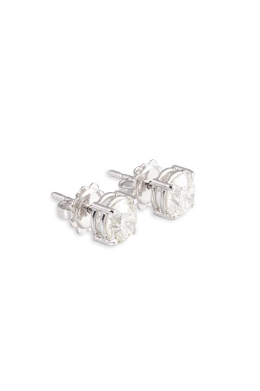 18k White Gold Diamond Stud Earrings
