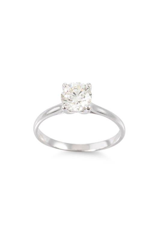 18k White Gold Diamond Solitaire Ring