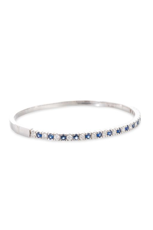18k White Gold Sapphire and Diamond Bracelet