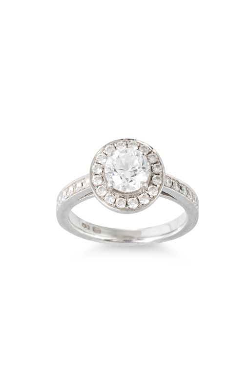 Platinum Diamond Halo Ring