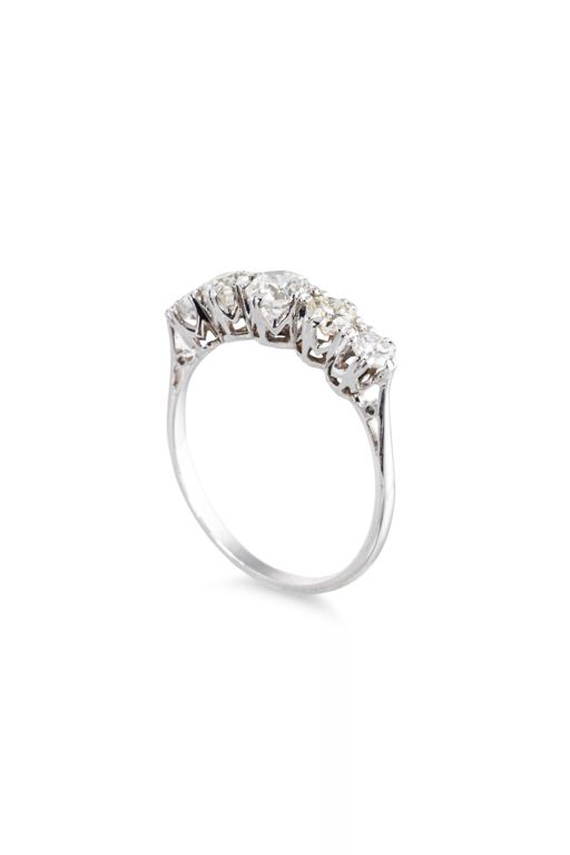18k White Gold Diamond Five-Stone Ring