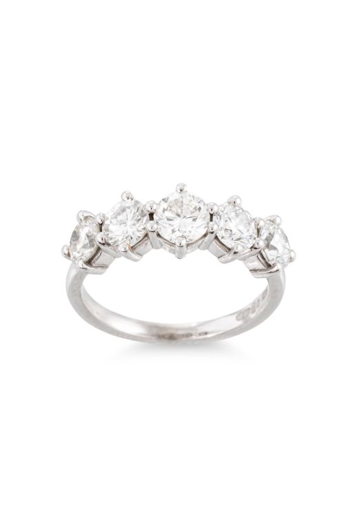 18k White Gold Diamond Five-Stone Ring