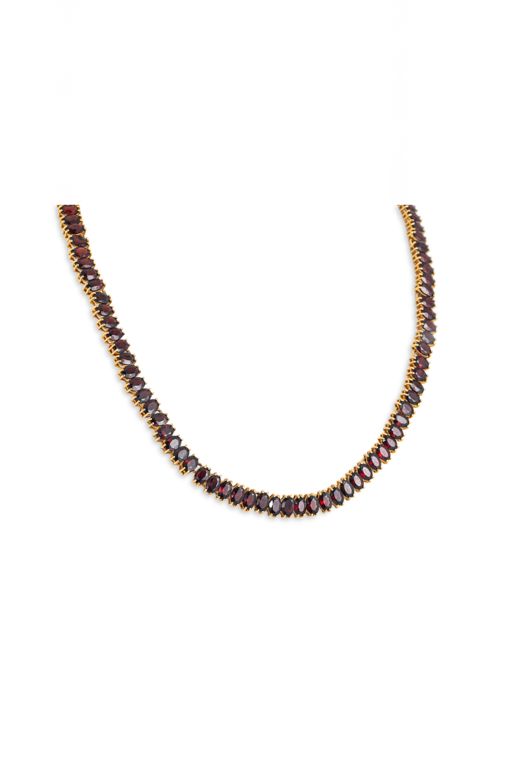 18k Yellow Gold Garnet Necklace