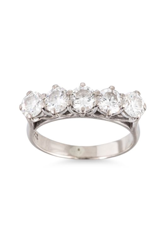 18k White Gold Diamond Five-Stone Ring