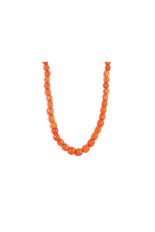 18k Gold Coral Bead Necklace