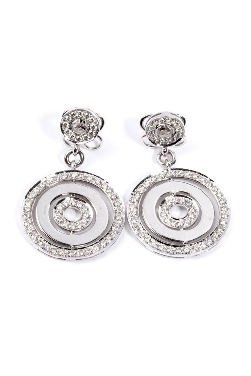 Pair of 18k Gold Diamond Earrings