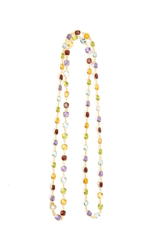 18k Gold Multi-Gem Necklace