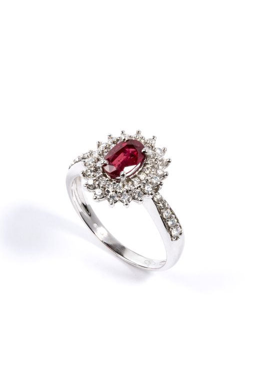 18k Gold Ruby and Diamond Ring
