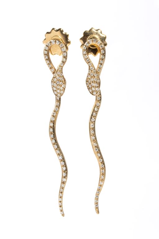 Pair of 18k Gold Diamond Earrings