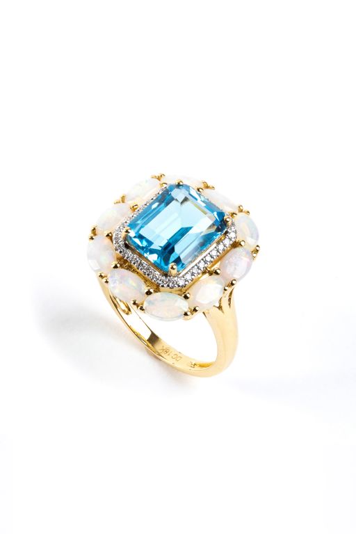 18k Gold Multi-Gem Ring