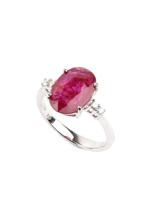 18k Gold Ruby and Diamond Ring