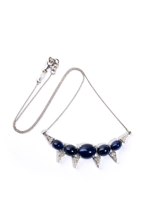 18k Gold Sapphire and Diamond Necklace