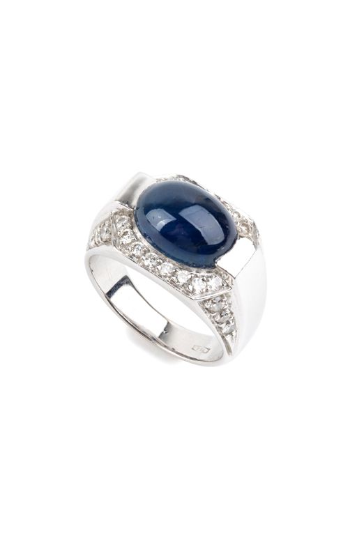 18k Gold Sapphire and Diamond Ring