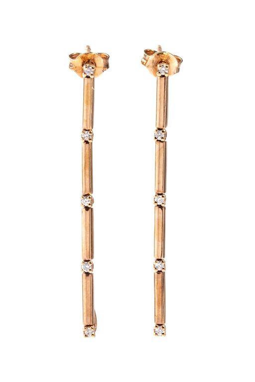 Pair of 18k Gold Diamond Earrings